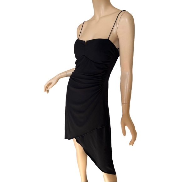 Vintage 90s Cocktail Midi Dress Black Square Neck Spaghetti Strap Size Large - Picture 10 of 10